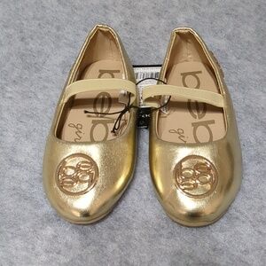 NWT Bebe girls Gold shoes Size 7